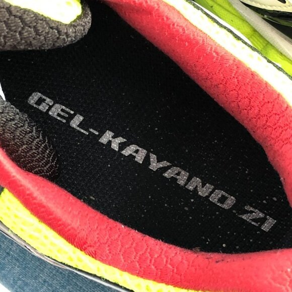 Asics Mens Neon Green & White Gel Kayano 21 Lightning/Flash Yellow Sneakers 11.5 - Picture 8 of 16